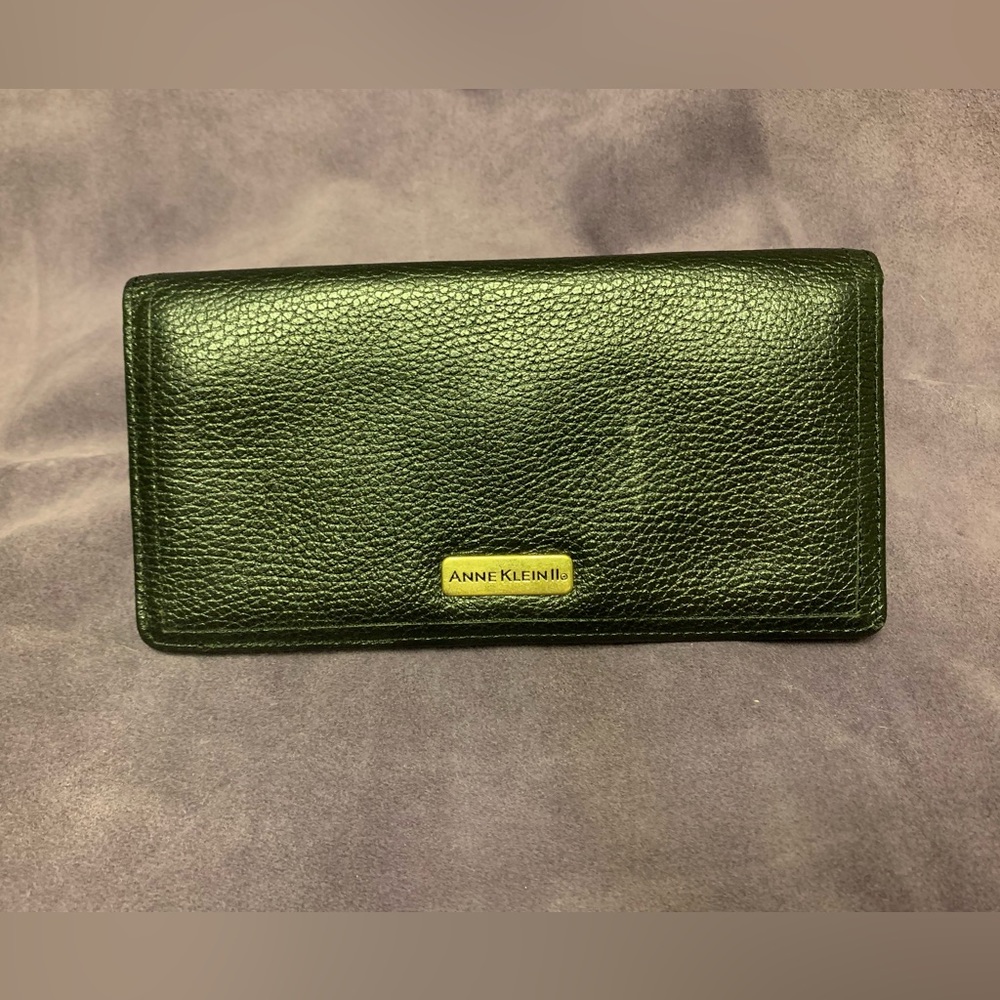 Anne Klein II Black Genuine Leather Large Bi-fold Wallet